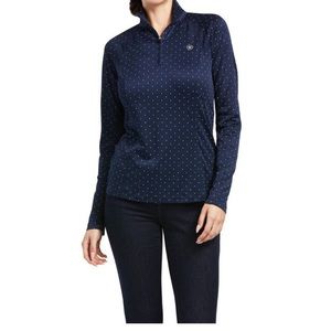 AriatTEK Sunstopper Navy Dot Baselayer NWOT in Size XS